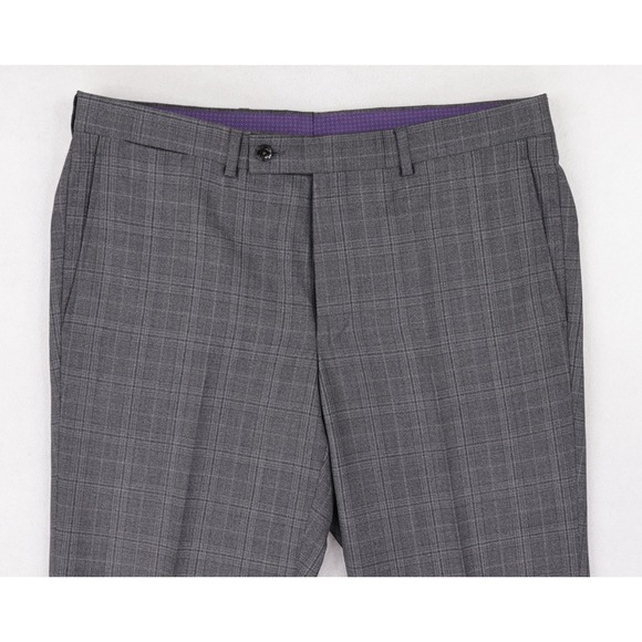Ted Baker London Endurance Jay 100% Wool Suit Size 42L Gray Plaid 36x32 - Picture 16 of 16